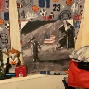 Astronaut Moon Landing Canvas Art